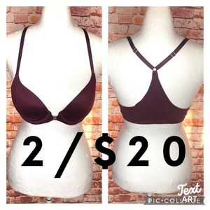 Aerie Plum Sunnie Racerback Underwire Padded Push-up Bra
